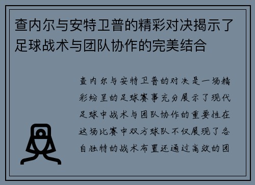 查内尔与安特卫普的精彩对决揭示了足球战术与团队协作的完美结合